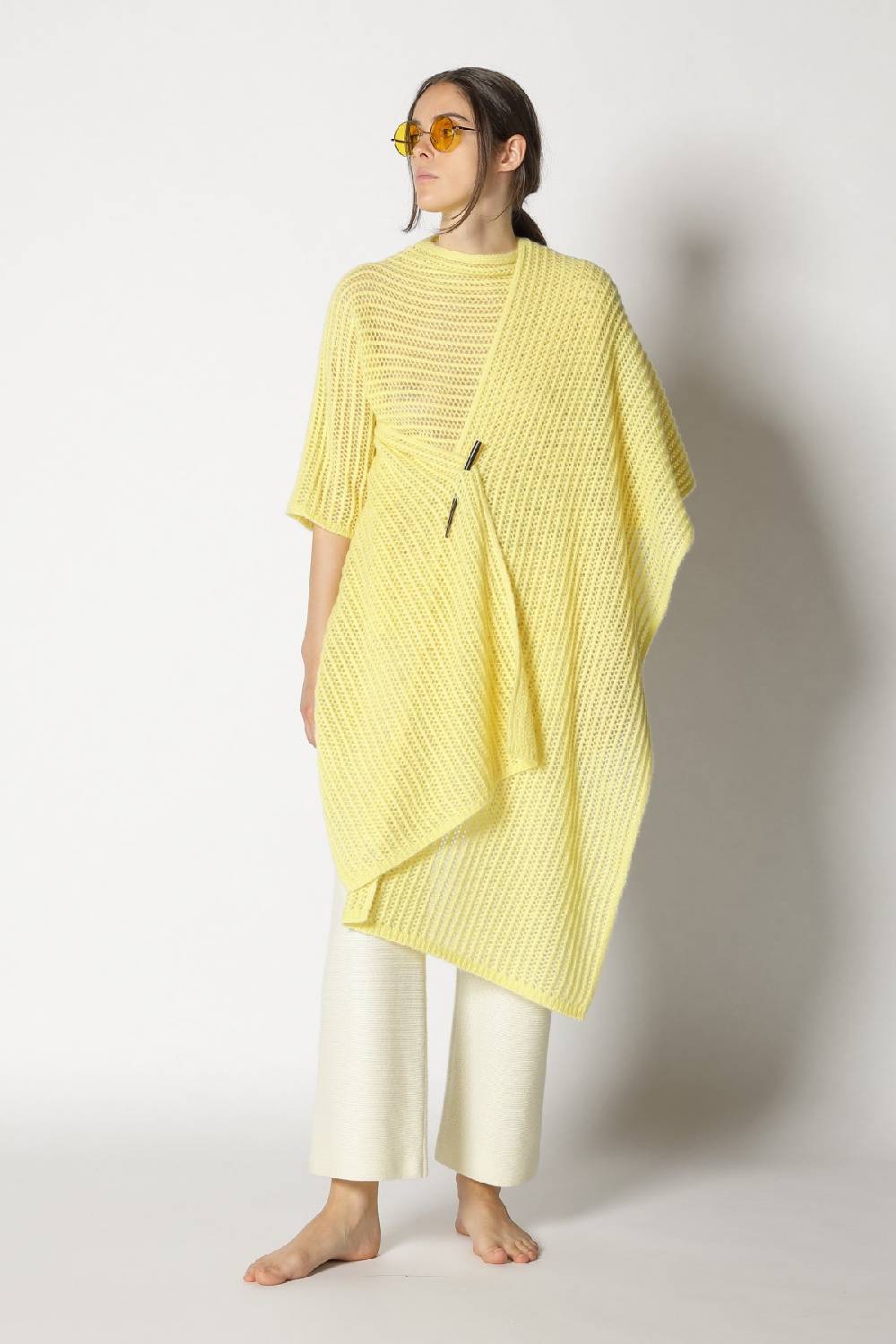 Sminfinity fluffy airy mockneck + fluffy airy plaid + garter cropped pants Rabatte dieses Monats