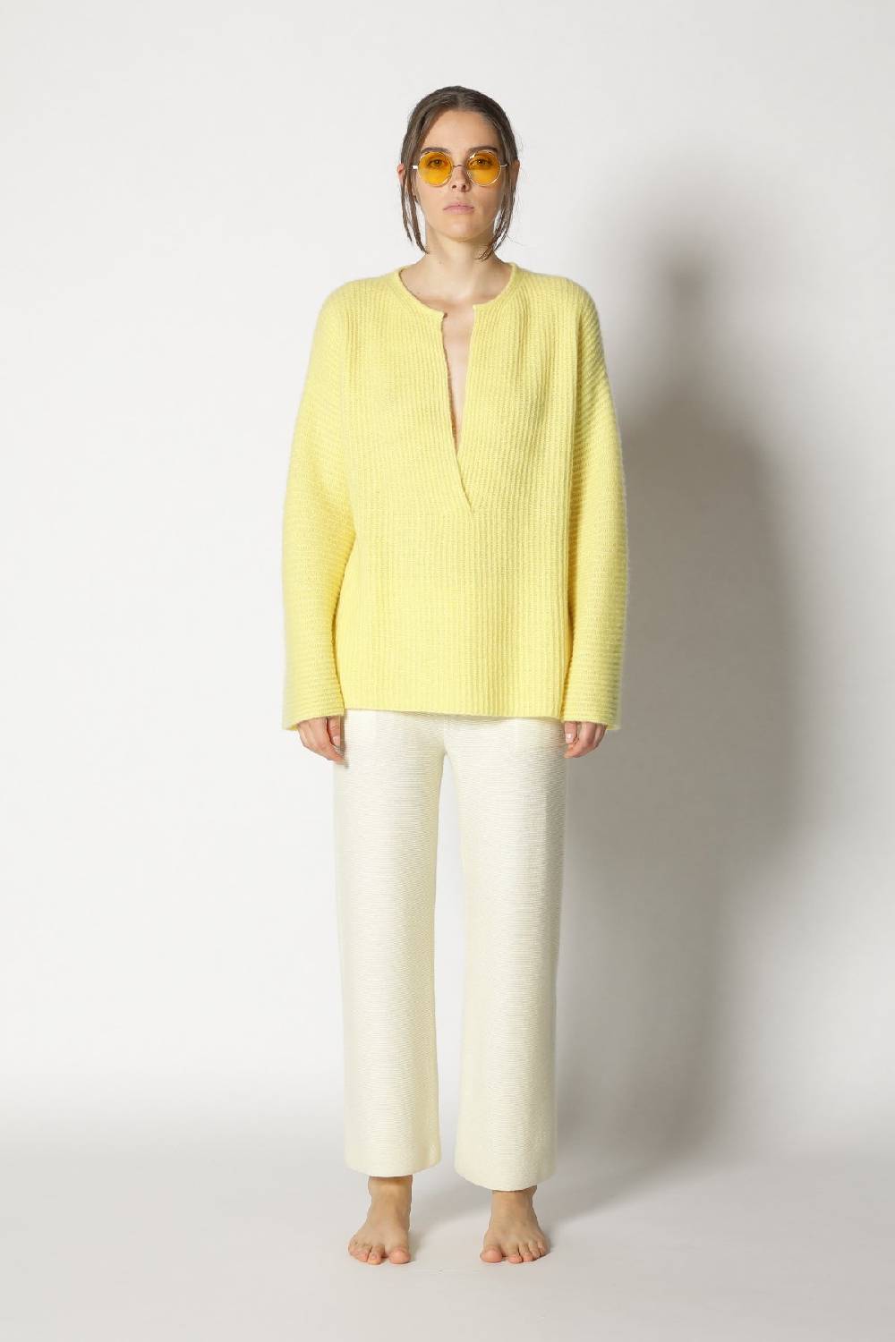 Sminfinity fluffy rib jumper + garter cropped pants 2025