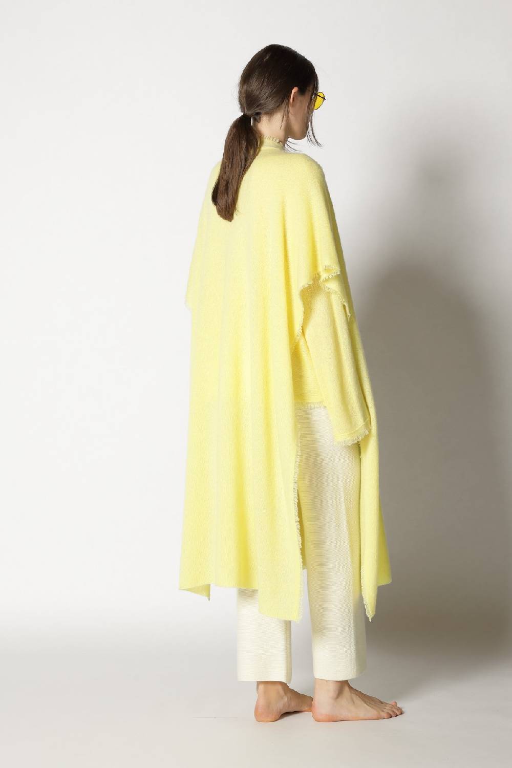 Sminfinity fluffy fringe boatneck + fluffy fringe cape + garter cropped pants Online