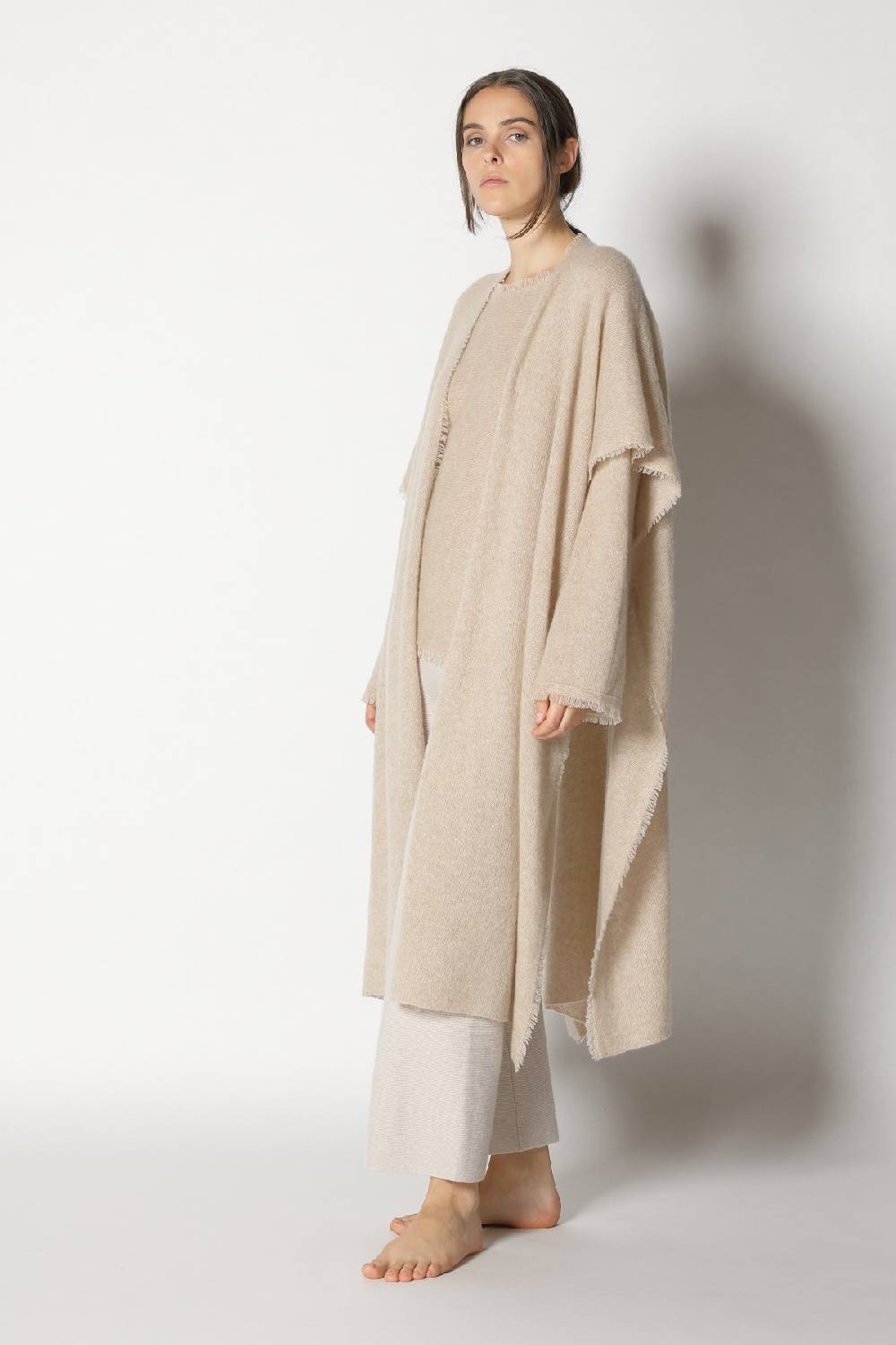 Sminfinity fluffy fringe boatneck + fluffy fringe cape + garter cropped pants Schlussverkauf