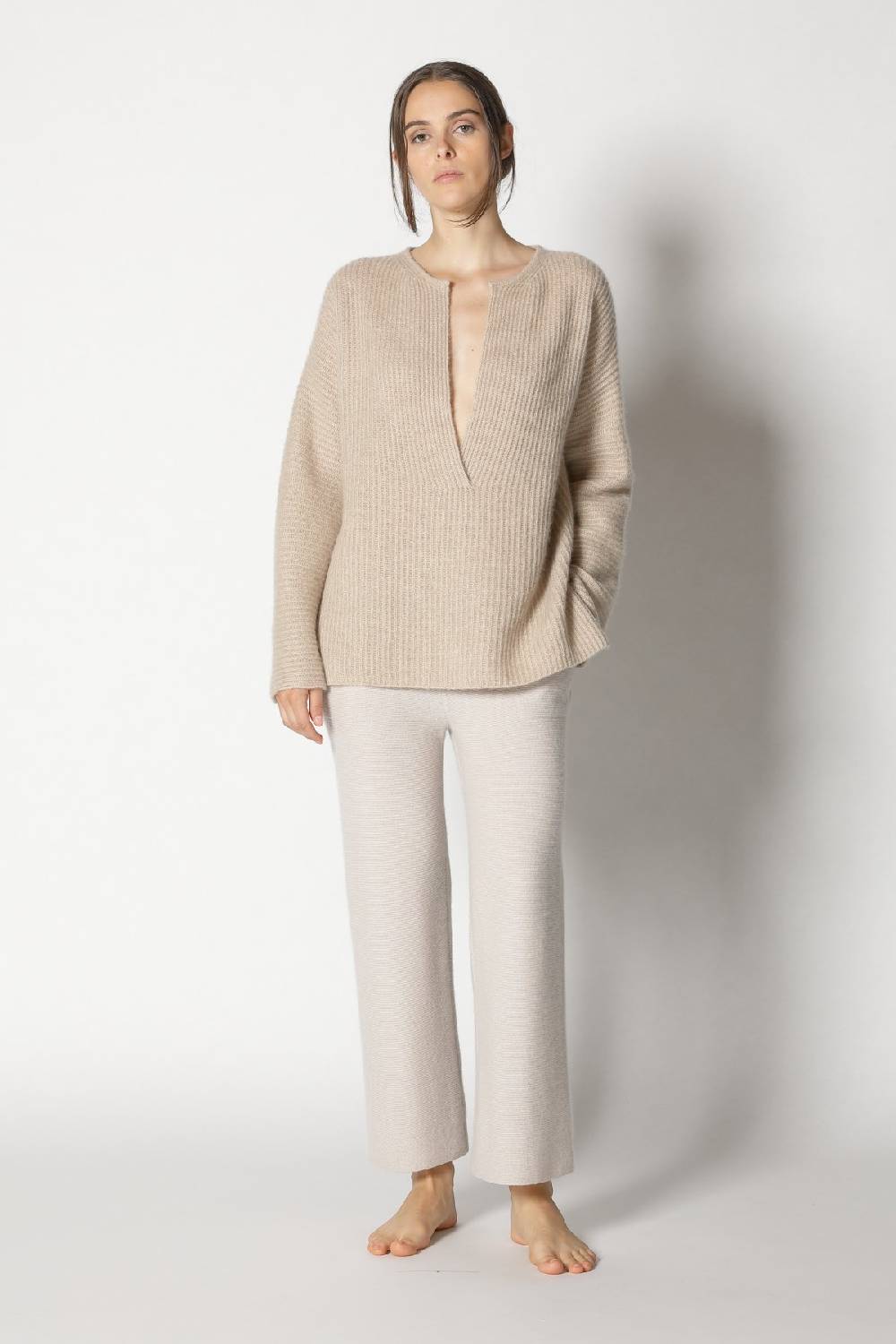 Sminfinity fluffy rib jumper + garter cropped pants Günstiger Verkauf