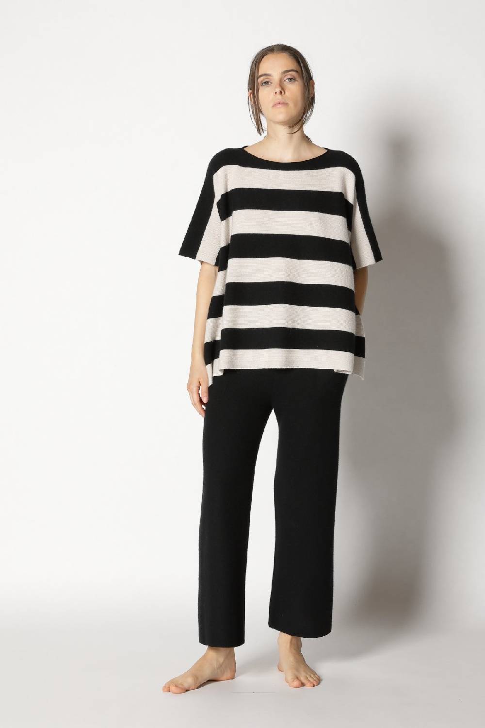 Sminfinity garter stripe cape top + garter cropped pants Limitierter Zeitrabatt