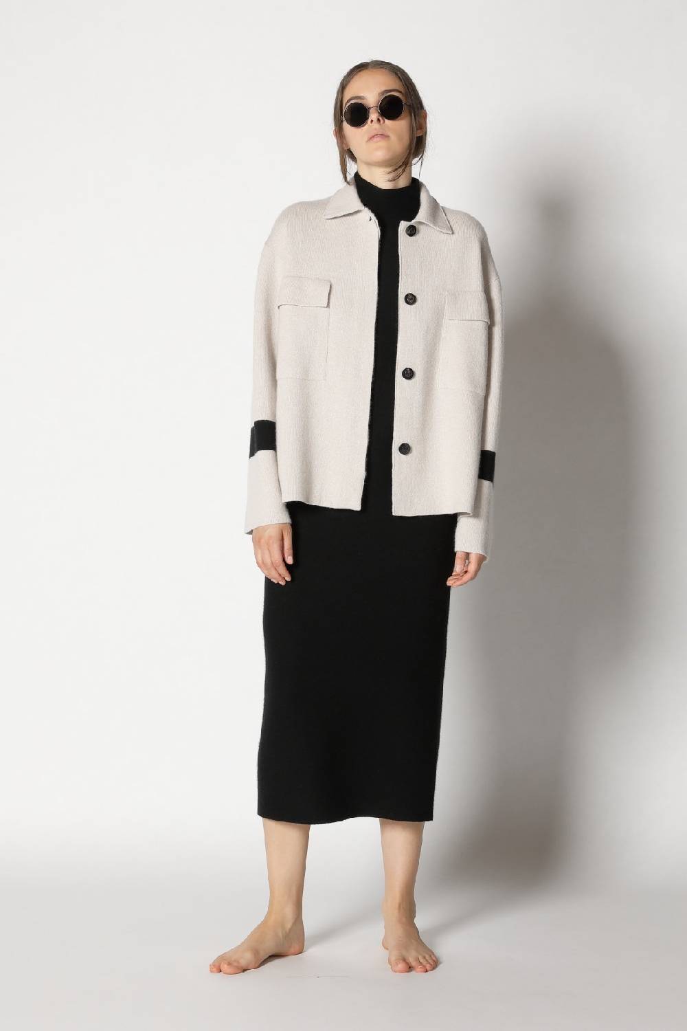 Sminfinity doubleface striped shirtjacket + garter maxi dress Fabrik Onlineshop