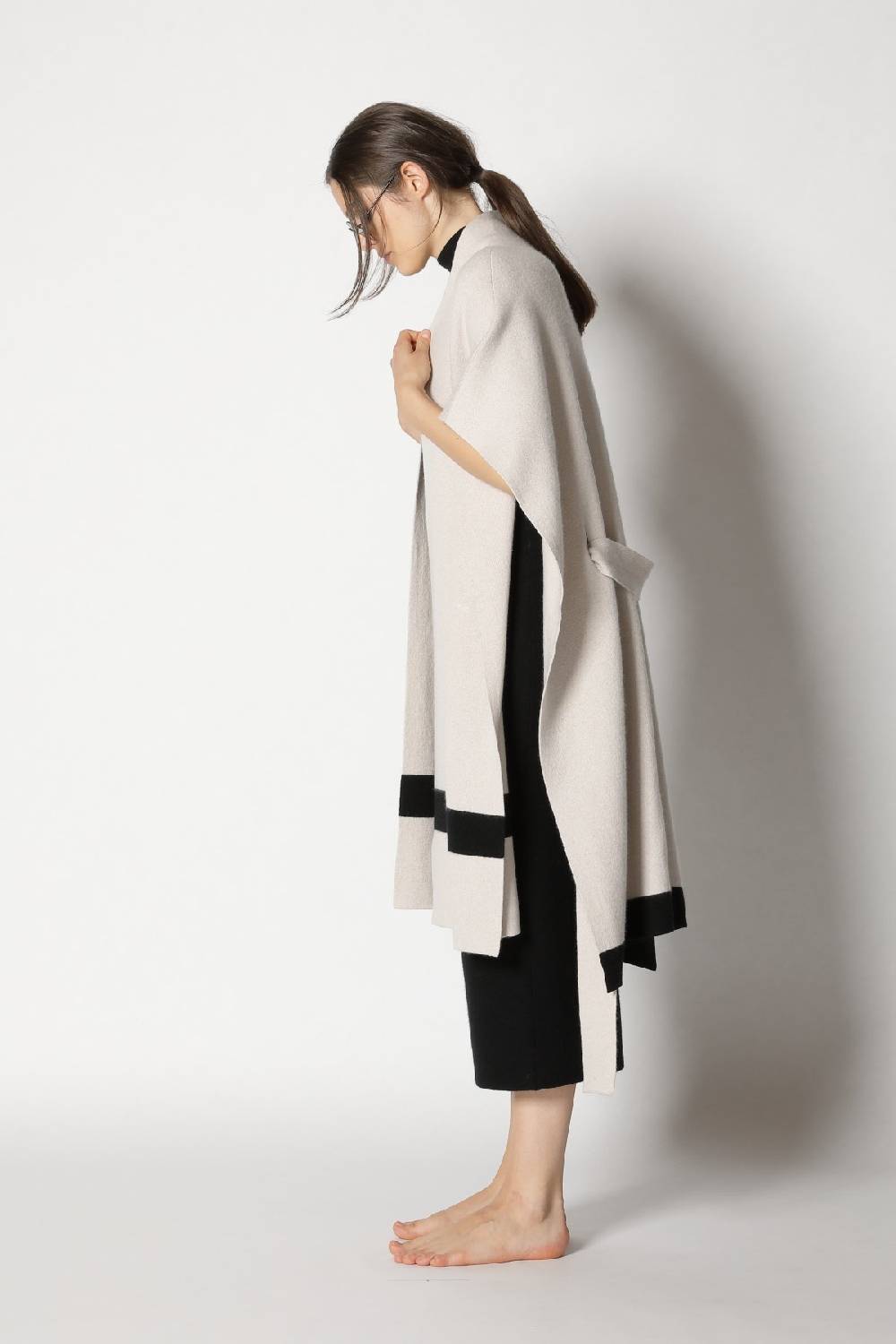 Sminfinity doubleface striped capecoat + garter maxi dress Sonderangebot