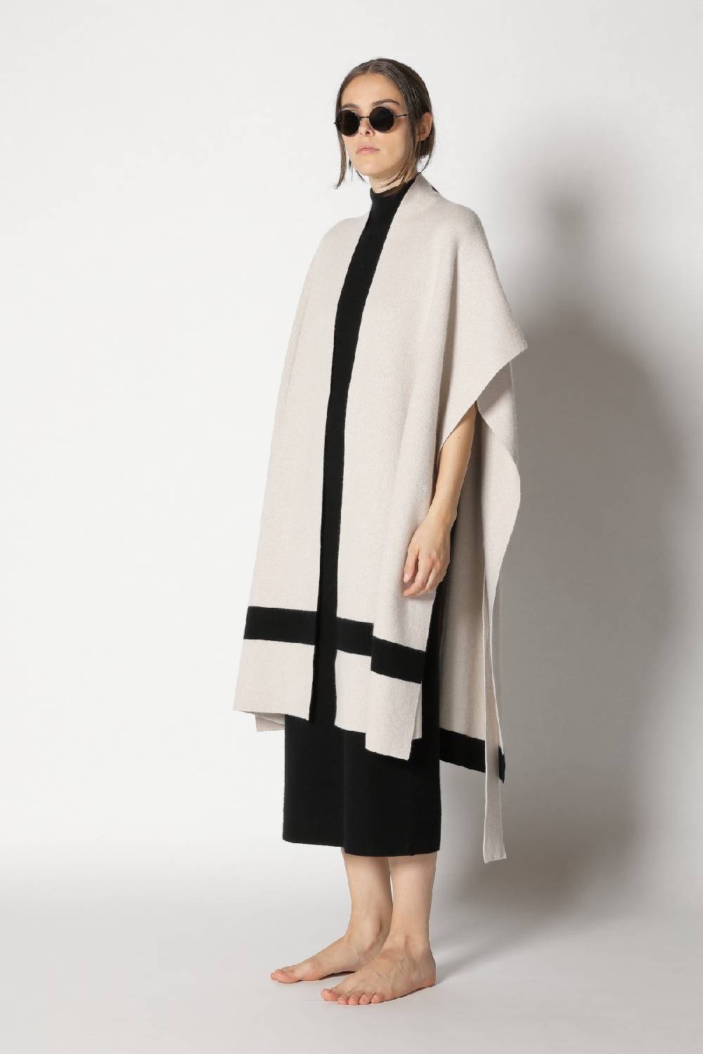 Sminfinity doubleface striped capecoat + garter maxi dress Sonderangebot