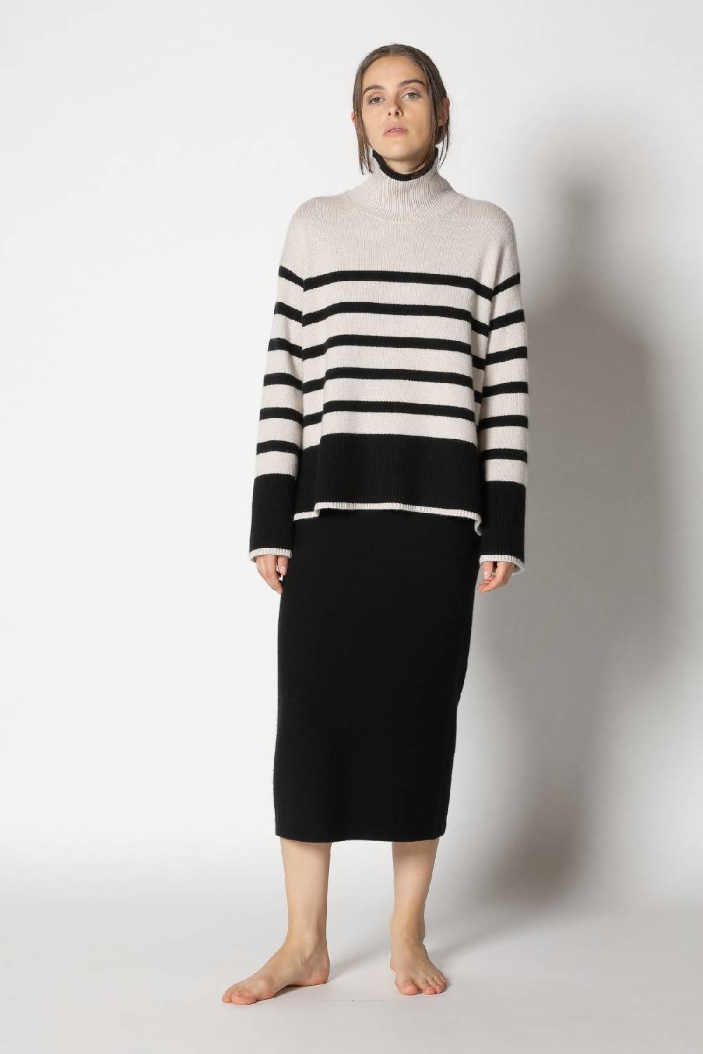 Sminfinity garter maxi dress + slouchy stripe turtle Rabatt