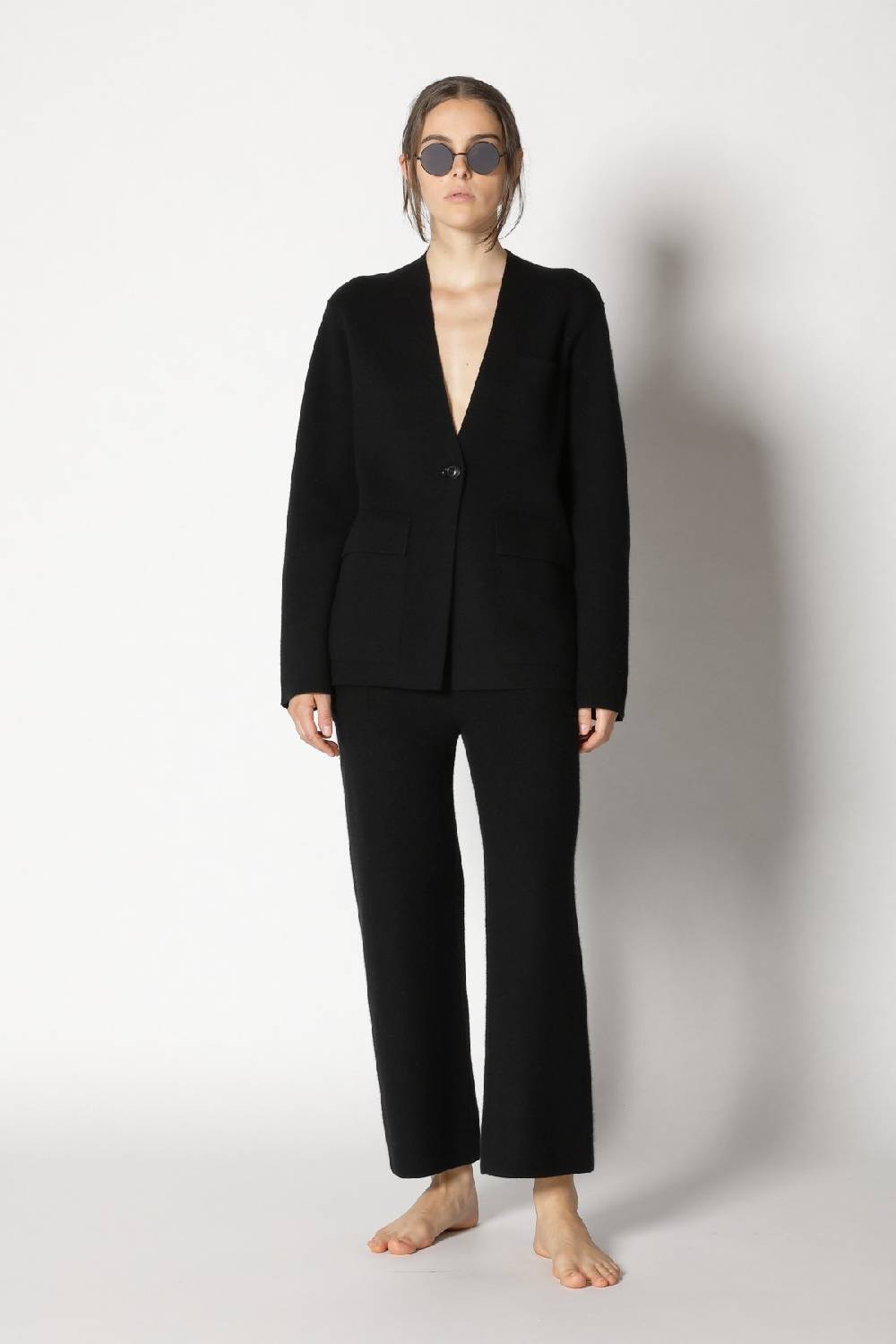 Sminfinity doubleface fieldjacket + garter cropped pants Flash Sale