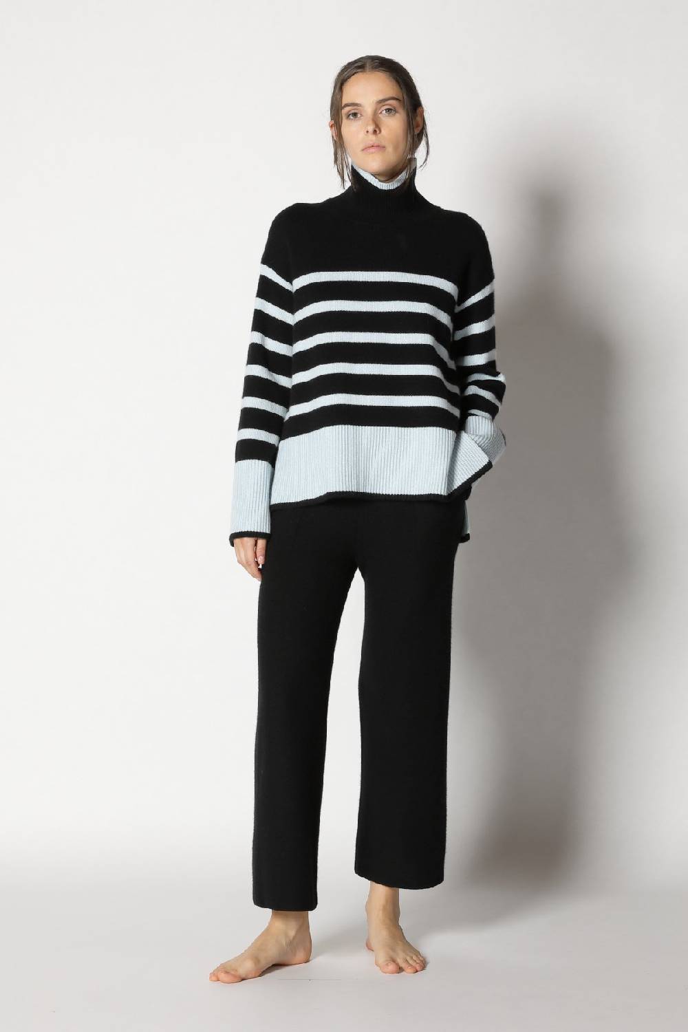 Sminfinity slouchy striped turtle + gater cropped pants Saisonschlussverkauf