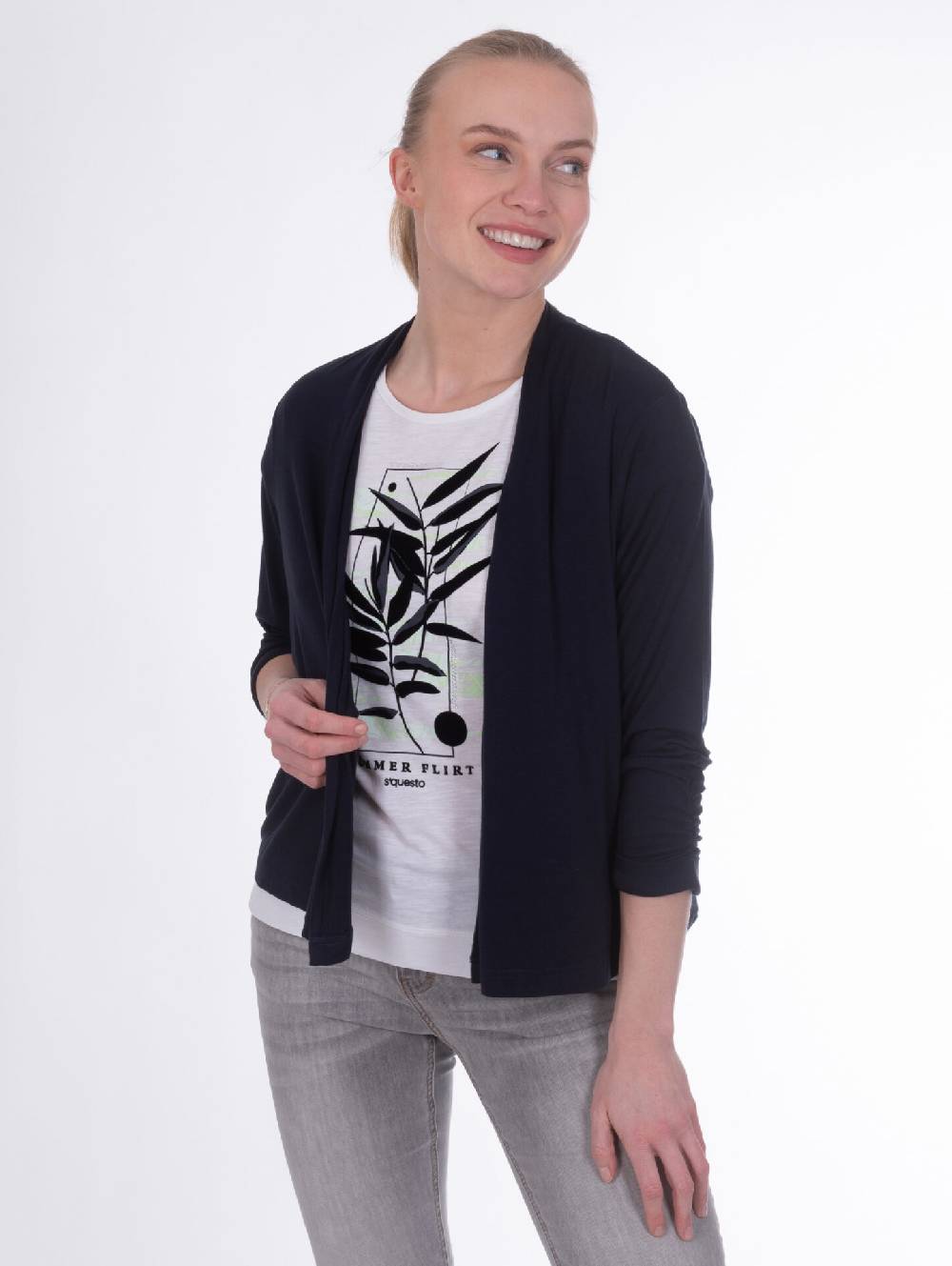Sonia Originelli Sweatjacke, 3/4 Arm, Schalkragen - Fashion, Damenmode, Herrenmode Letzter Tag