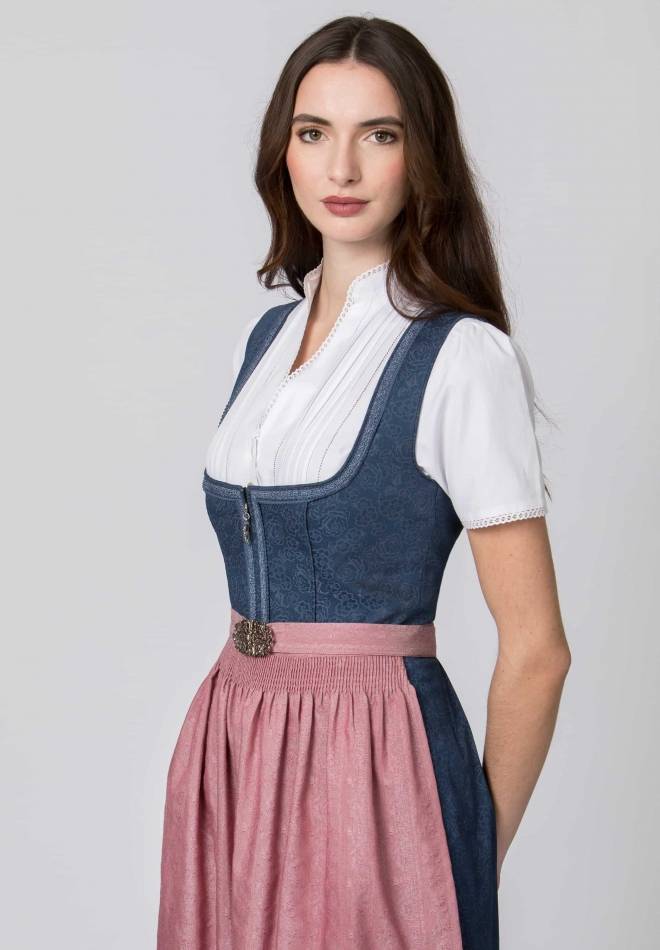 Stockerpoint Dirndl Roseline blau-altrosa 30 Exklusive Angebote