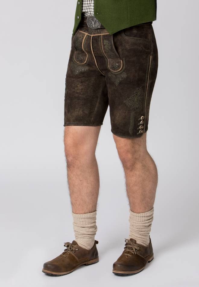 Stockerpoint Lederhose Bertl braun gespeckt 44 Fabrikpreis