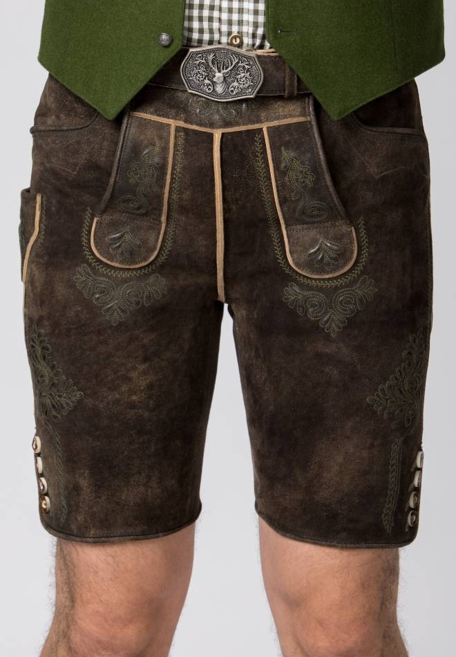 Stockerpoint Lederhose Bertl braun gespeckt 44 Fabrikpreis