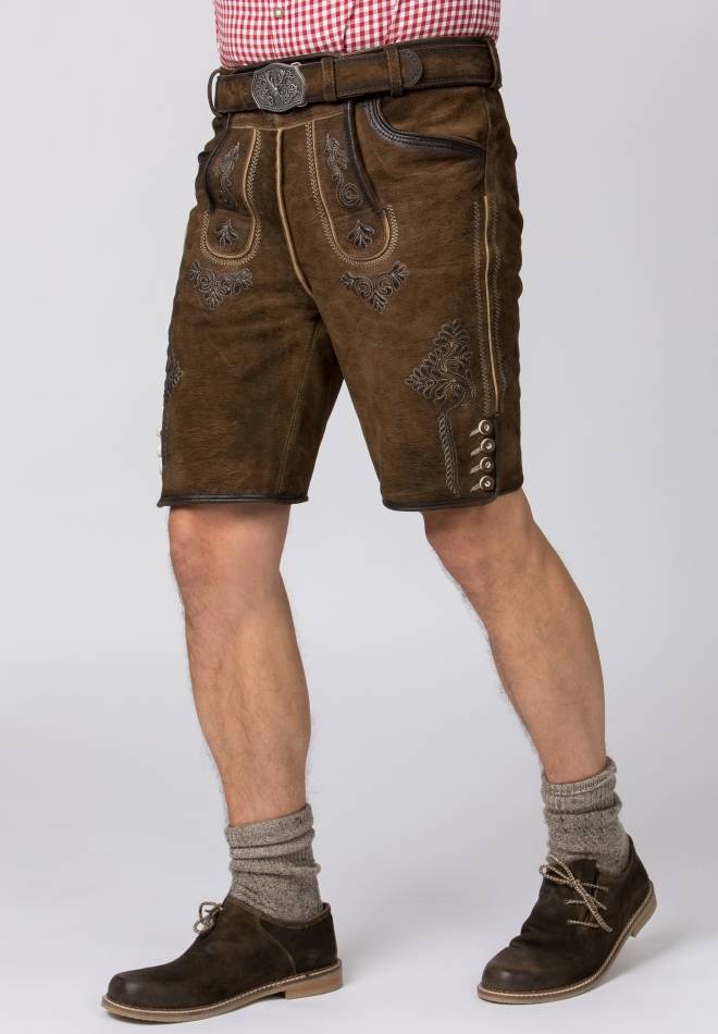 Stockerpoint Lederhose Bertl stein geäscht-natur 44 Rabatt