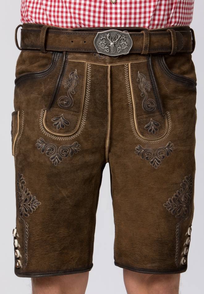 Stockerpoint Lederhose Bertl stein geäscht-natur 44 Rabatt