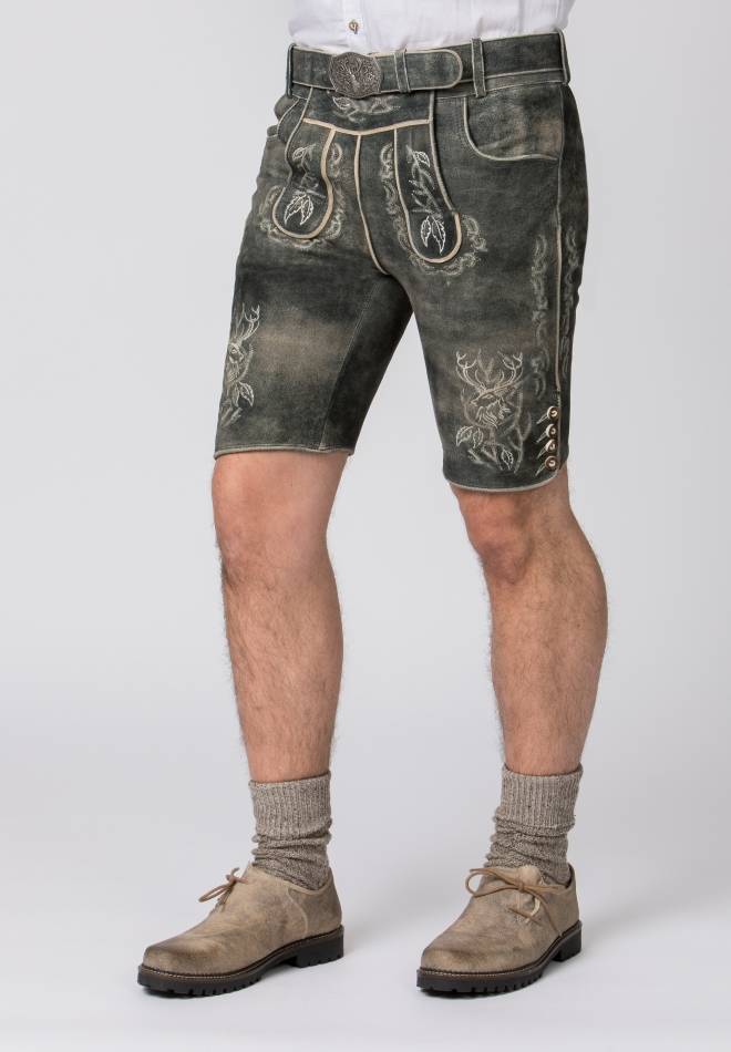 Stockerpoint Lederhose Lee grau gespeckt 58 Black Friday