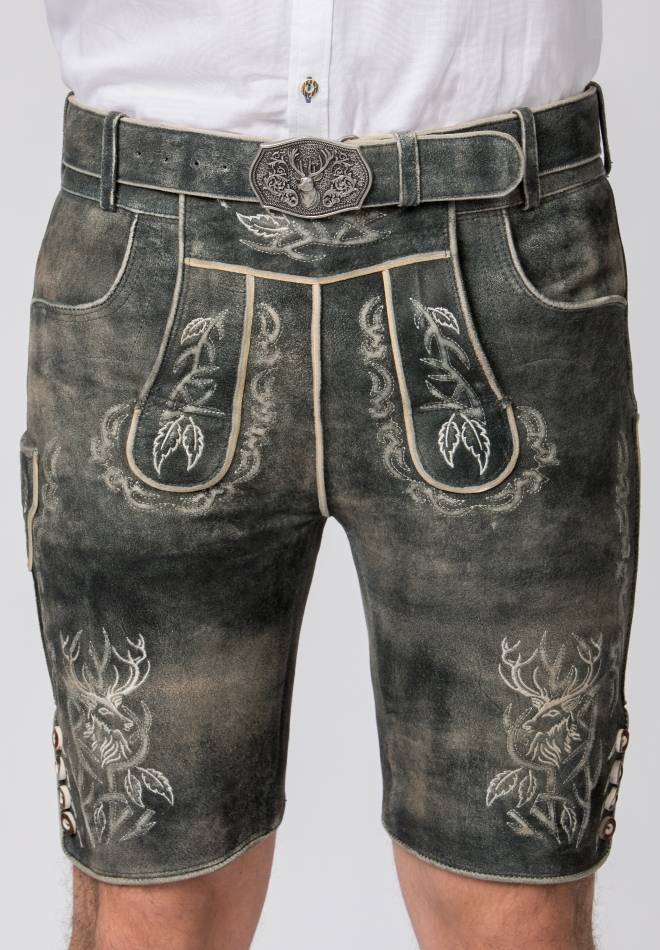 Stockerpoint Lederhose Lee grau gespeckt 58 Black Friday