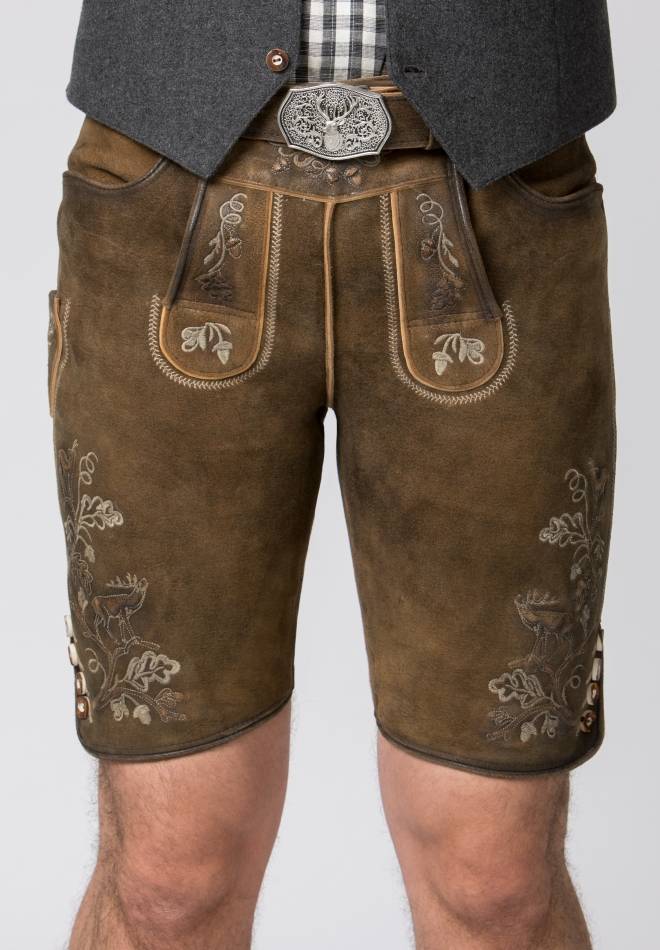 Stockerpoint Lederhose Bastian havanna gespeckt 44 Heißer Verkauf