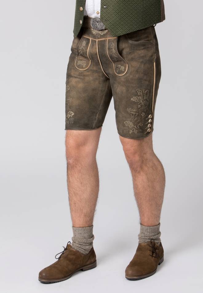 Stockerpoint Lederhose Bastian kiesel gespeckt 44 Top Angebot