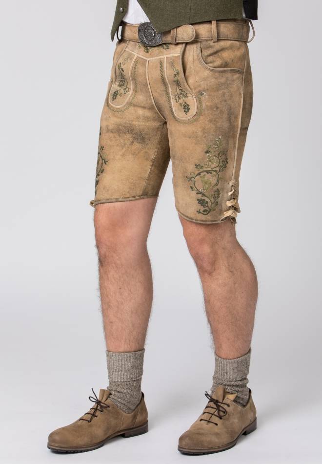 Stockerpoint Lederhose Girgl senf gespeckt-grün 48 Zeitlich begrenztes Angebot