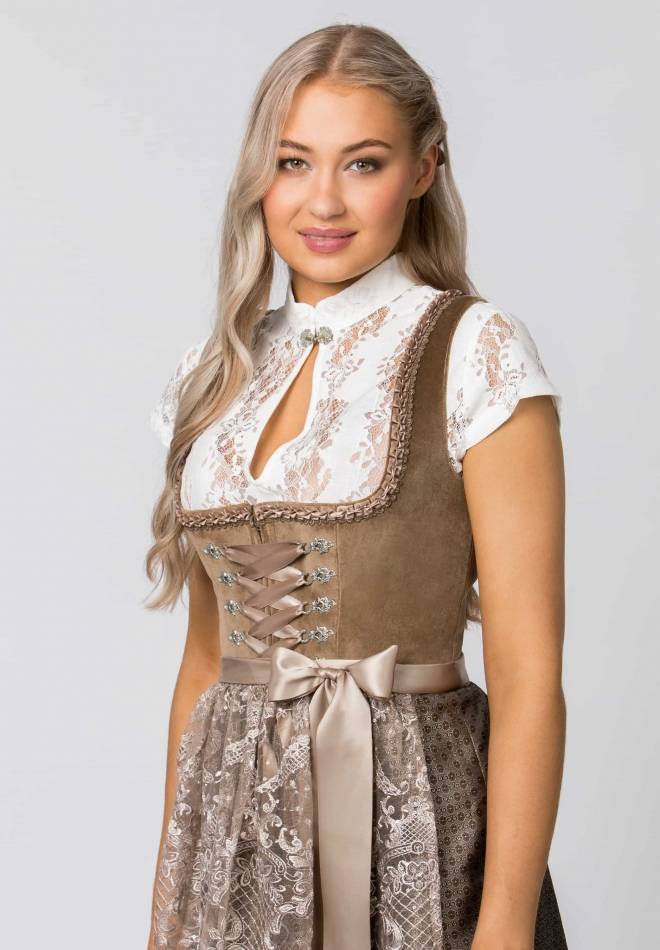 Stockerpoint Dirndl Loredana taupe 30 Kostenlose Rückgabe