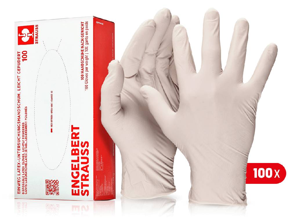 Strauss Einweg Latex-Untersuchungshandsch.,leicht gepudert Lagerräumung