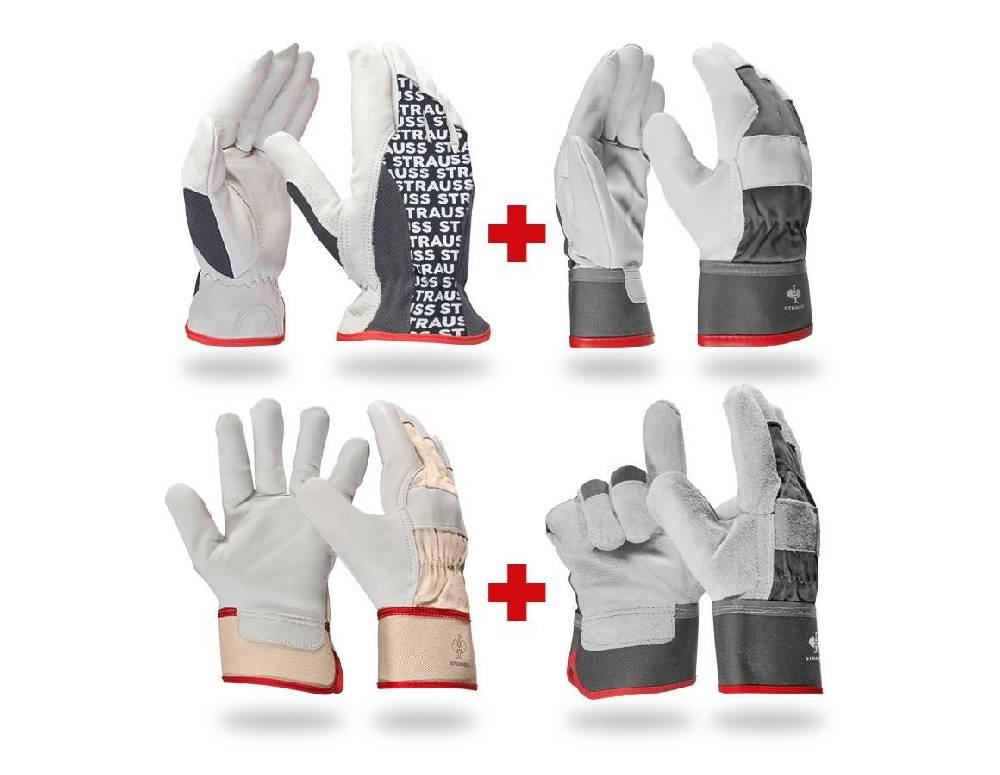 Strauss Handschuh- Profi Set Leder Versandkostenfrei