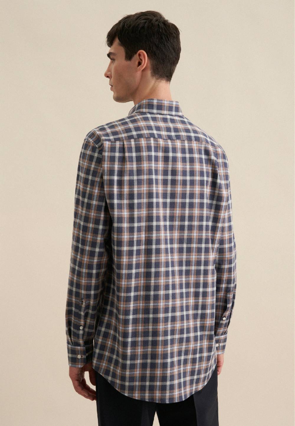 Studio Seidensticker Fil a fil Flanellhemd in Regular mit Button-Down-Kragen Discount Store für neue Produkte