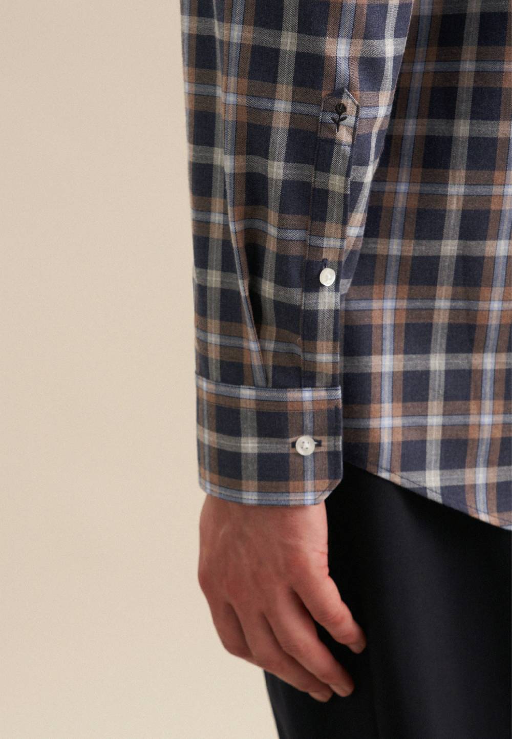 Studio Seidensticker Fil a fil Flanellhemd in Regular mit Button-Down-Kragen Discount Store für neue Produkte
