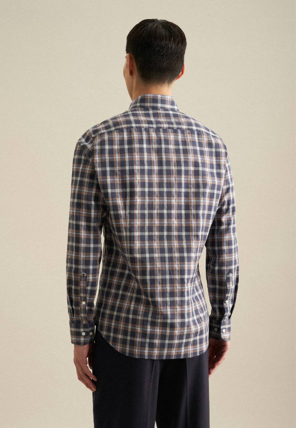Studio Seidensticker Fil a fil Flanellhemd in Shaped mit Button-Down-Kragen Großer Ausverkauf