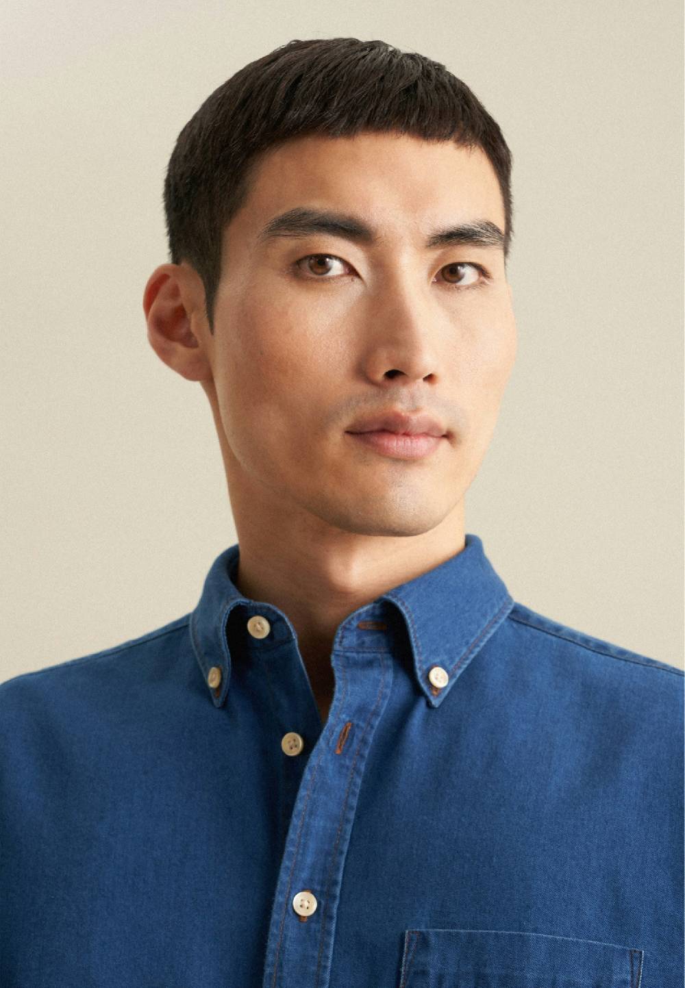 Studio Seidensticker Denim Casual Hemd in Regular mit Button-Down-Kragen Vierteljährliche Förderung