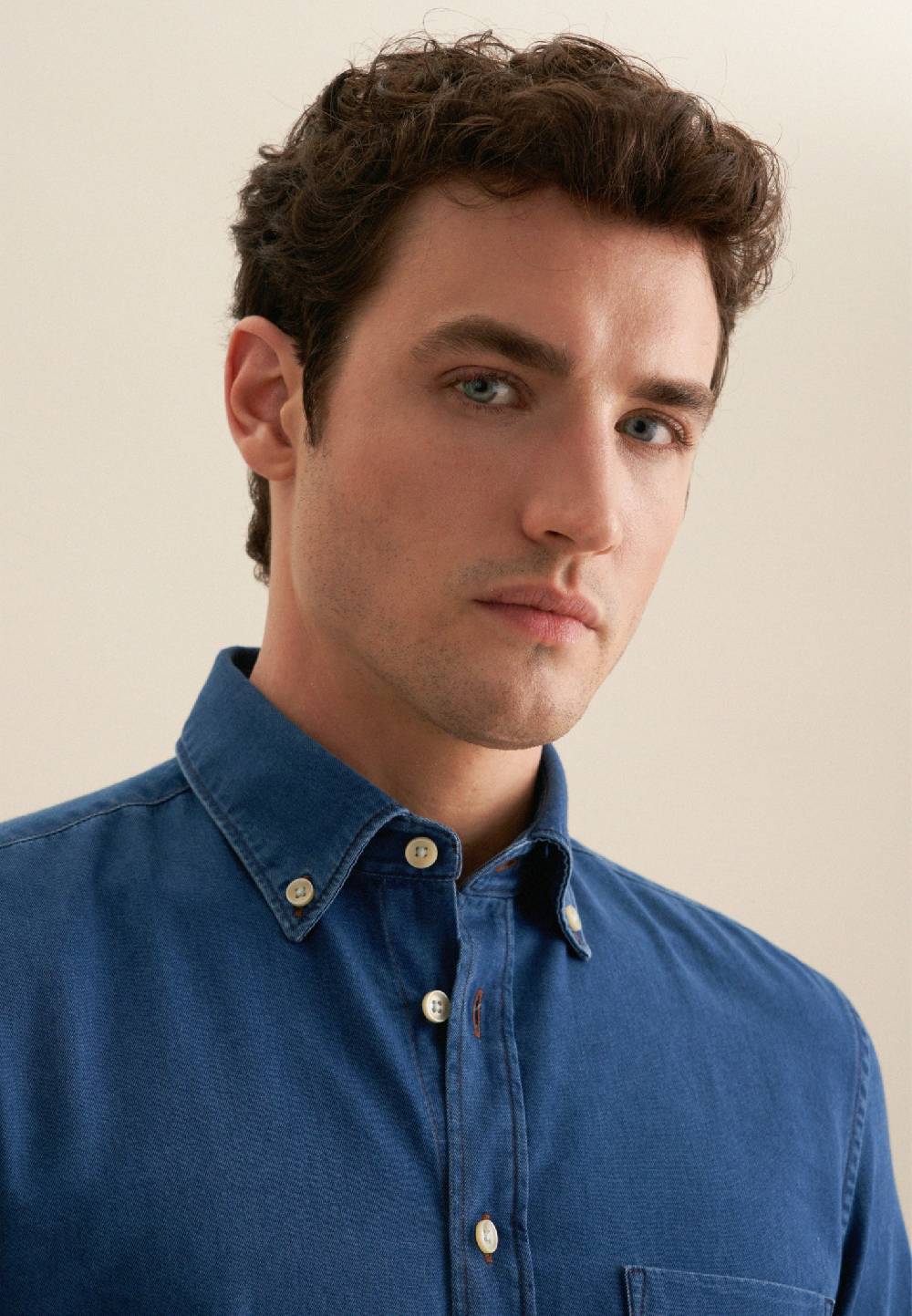 Studio Seidensticker Denim Casual Hemd in Slim mit Button-Down-Kragen Rabatte dieses Monats