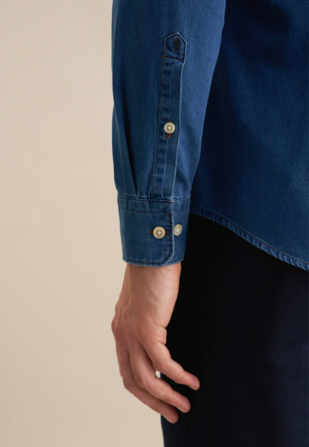 Studio Seidensticker Denim Casual Hemd in Slim mit Button-Down-Kragen Rabatte dieses Monats