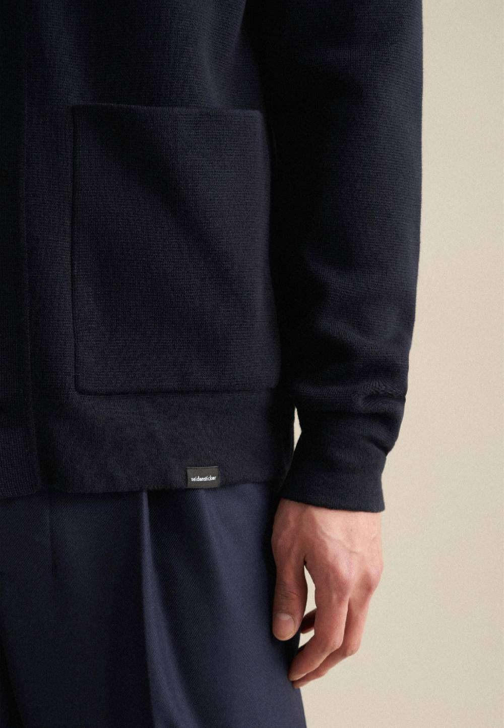 Studio Seidensticker Kragen Strick-Jacke Regular 100% Baumwolle Nur für heute
