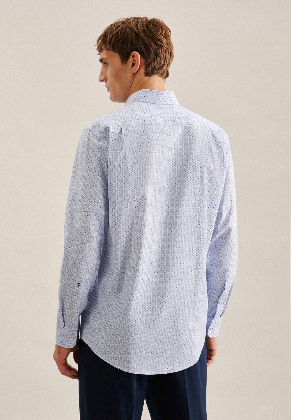 Studio Seidensticker Twill Business Hemd in Regular mit Covered-Button-Down-Kragen Top Angebot