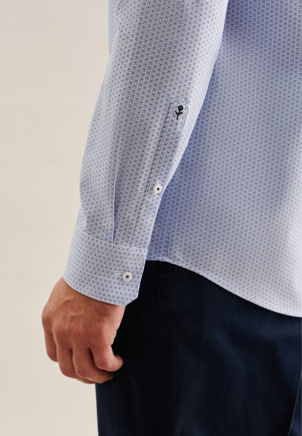 Studio Seidensticker Twill Business Hemd in Regular mit Covered-Button-Down-Kragen Top Angebot