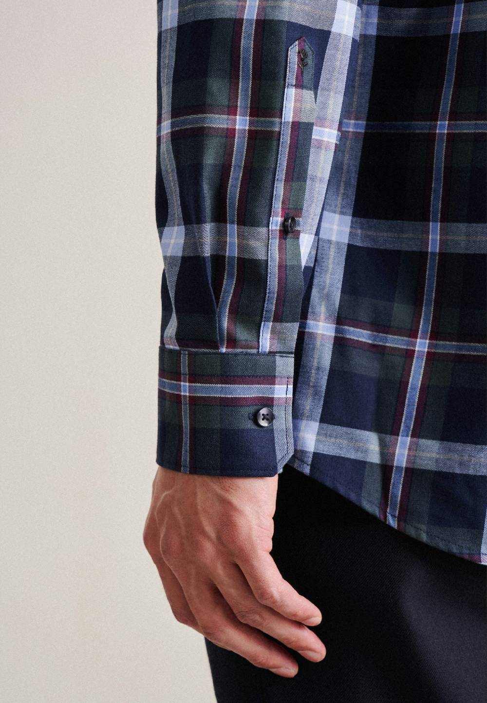 Studio Seidensticker Twill Flanellhemd in Regular mit Button-Down-Kragen Hotsell