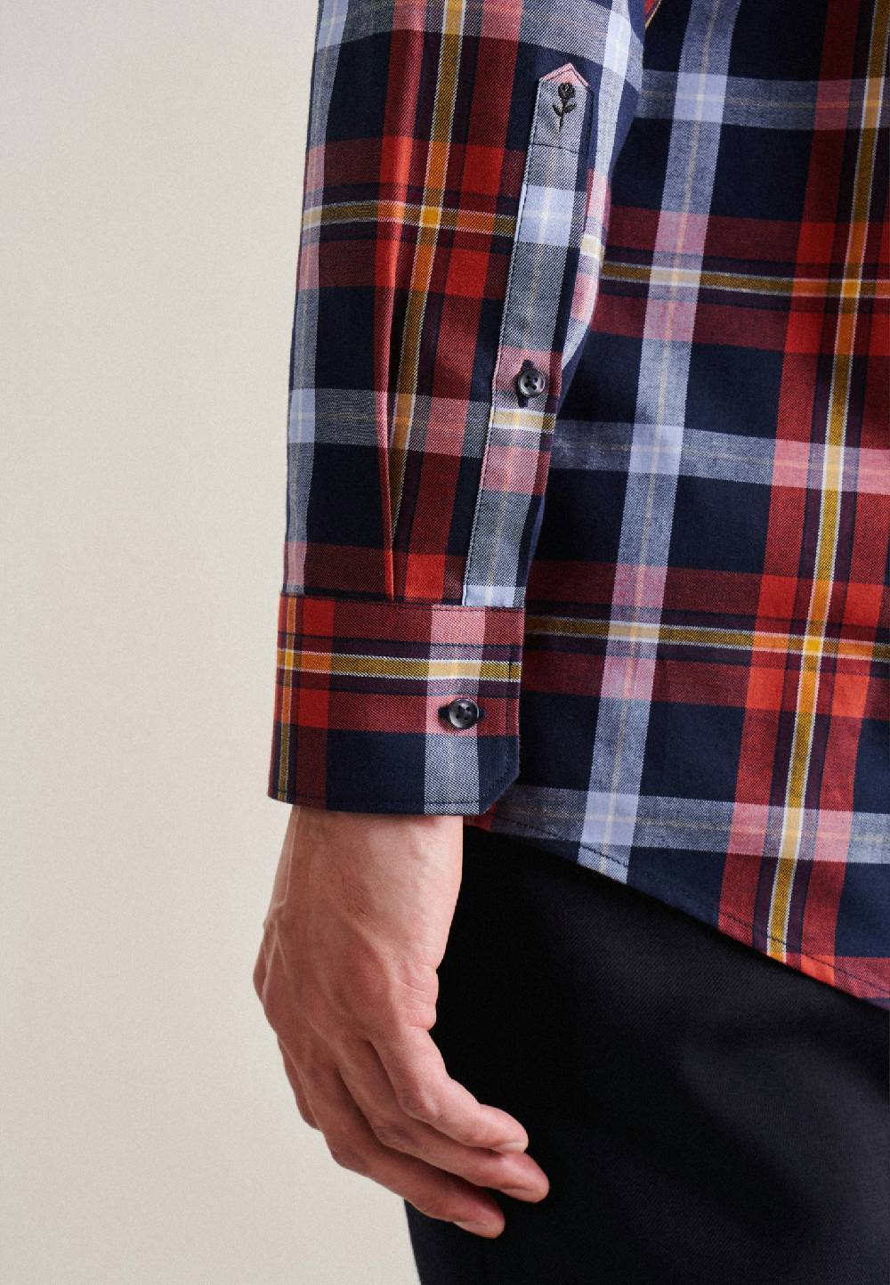 Studio Seidensticker Twill Flanellhemd in Regular mit Button-Down-Kragen Exklusive Angebote