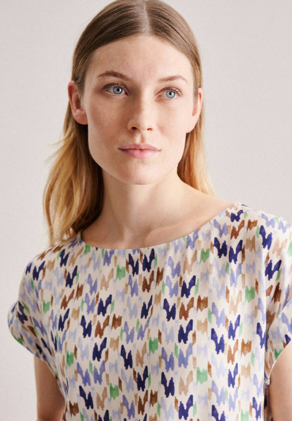 Studio Seidensticker Kurzarm Krepp Shirtbluse Schlussverkauf