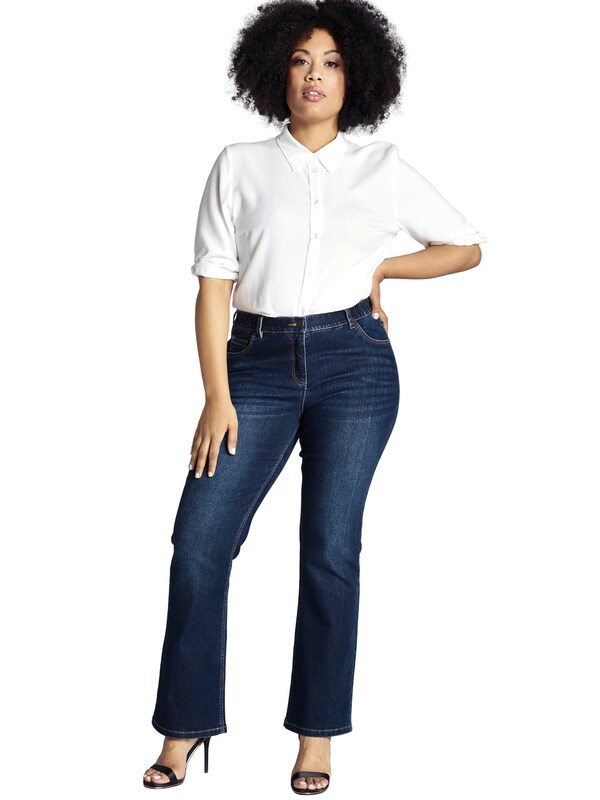 Ulla Popken Ulla Popken Bootcut Jeans in Dunkelblau Neueste Stile