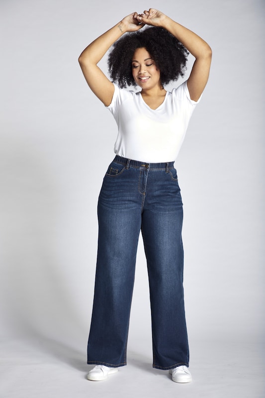 Ulla Popken Ulla Popken Wide Leg Jeans in Dunkelblau Letzte 2 Tage