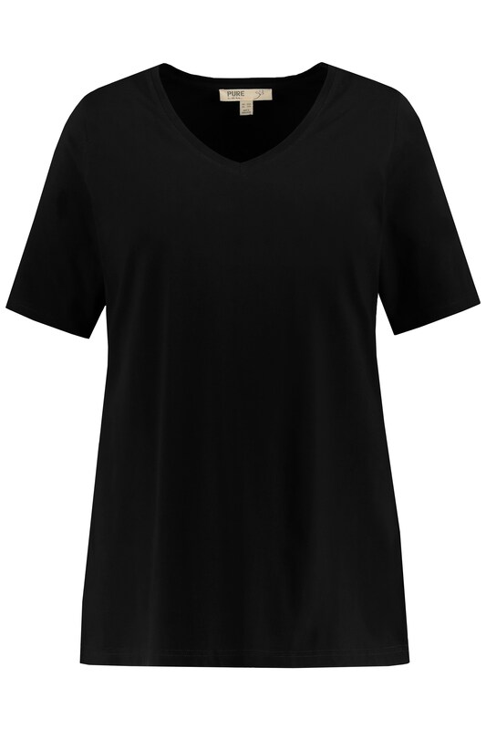 Ulla Popken Ulla Popken T-Shirt (GOTS) in Schwarz Begrenzt auf 3 Tage