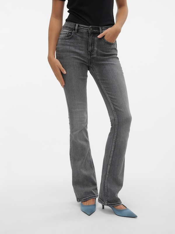 VERO MODA VERO MODA Flared Jeans 'Flash' in Grey Denim Lagerräumung