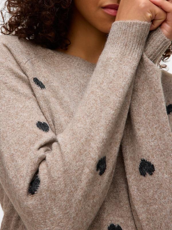 VERO MODA VERO MODA Pullover 'VMDOFFY INTARSIA' in Taupe Saisonale Angebote