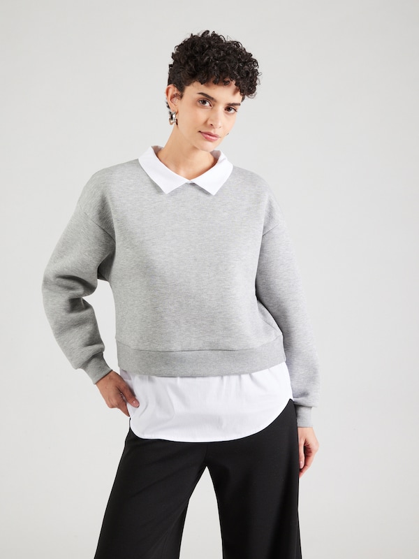 ABOUT YOU ABOUT YOU Sweatshirt 'Victoria' in Graumeliert Weiß Versandkostenfrei