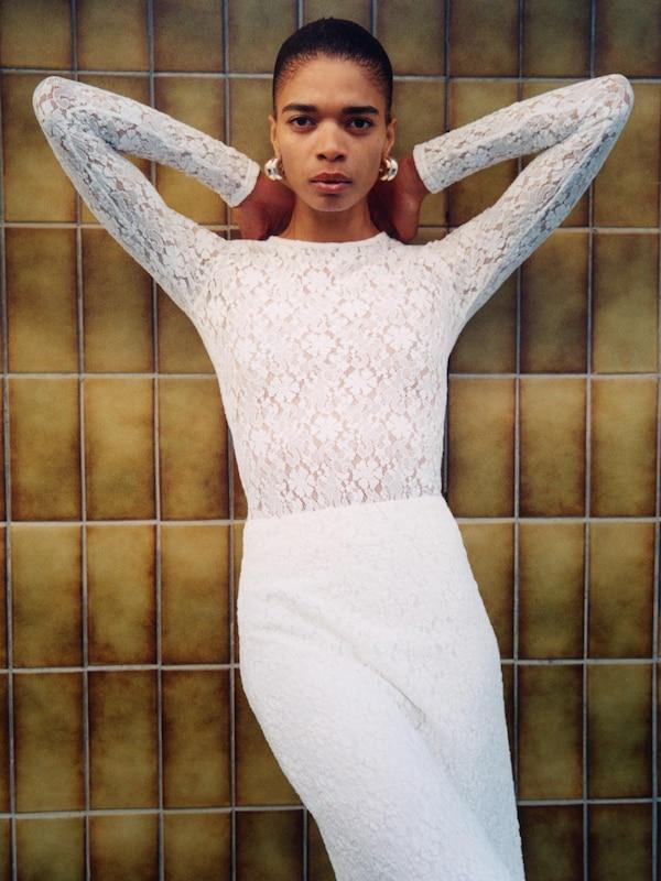EDITED EDITED Shirtbody 'Janiya' in Weiß Lagerräumung