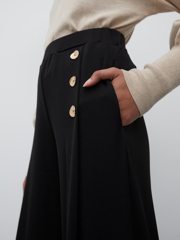 EDITED EDITED Wide Leg Hose 'Jamie' in Schwarz Super Sparpreis