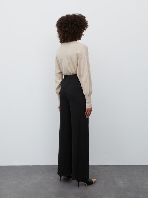 EDITED EDITED Wide Leg Hose 'Jamie' in Schwarz Super Sparpreis