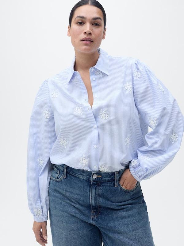 MANGO MANGO Bluse 'PALOMA' in Hellblau Letzte 3 Tage