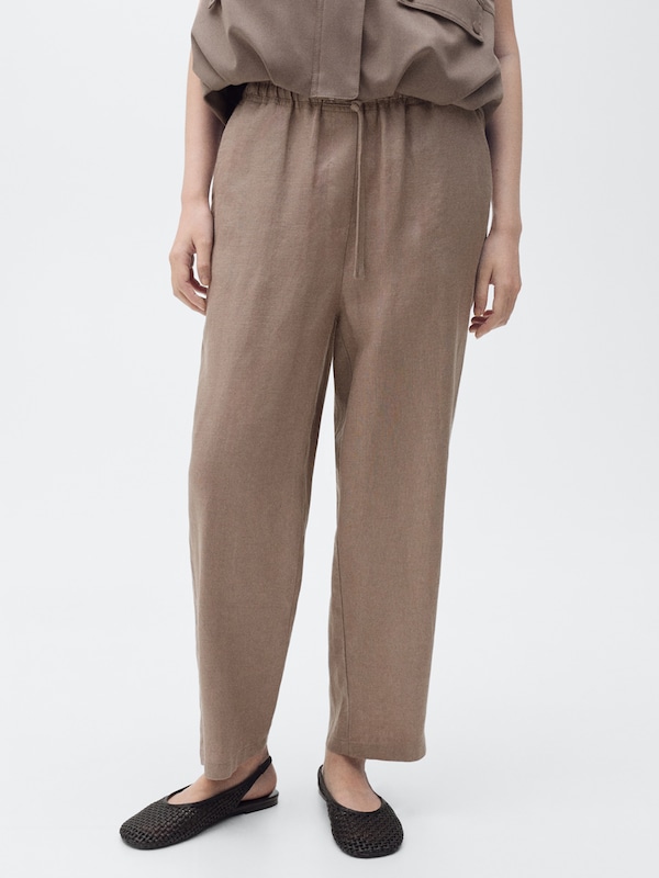 MANGO MANGO Loosefit Hose in Braun Nur noch ein Tag übrig