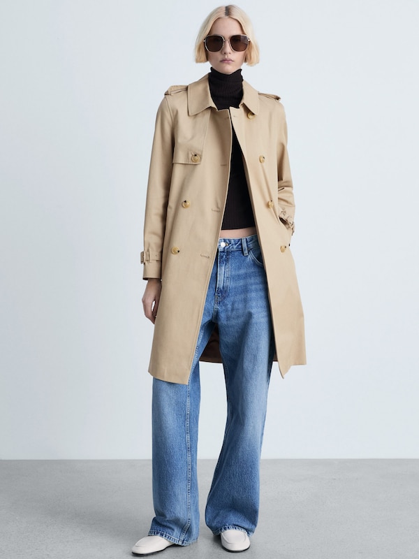 MANGO MANGO Übergangsmantel 'Polana' in Hellbeige 50% Rabatt mit kostenlosem Versand